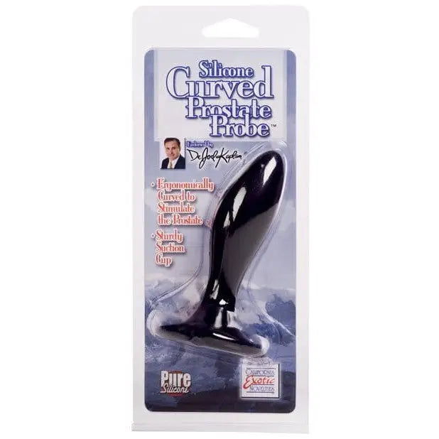 CalExotics Plug Dr Joel Kaplan Silicone Prostate Probe Curved - Black at the Haus of Shag