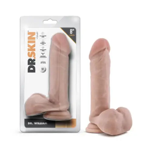 Blush Dr. Skin Dr. William 8 in. Dildo with Balls Beige - Realistic Dildo