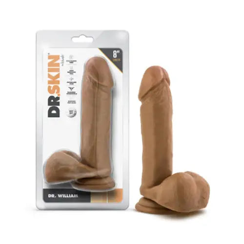 Blush Dr. Skin Dr. William 8 in. Dildo with Balls Tan - Realistic Dildo