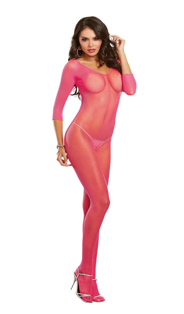 Dreamgirl Bodystocking Dreamgirl Fishnet Long Sleeved Open Crotch Body Stocking at the Haus of Shag