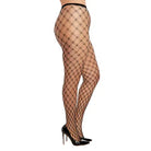 Dreamgirl Double-Knitted Fence-Net Pantyhose Black OSQ - Pantyhose