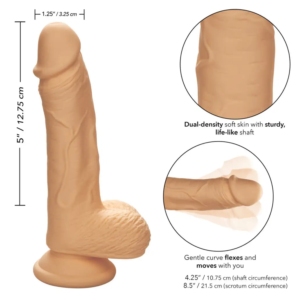 Dual Density Silicone Stud 5in - Realistic Dildo