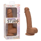 Dual Density Silicone Stud 6.25in - Brown - Realistic Dildo