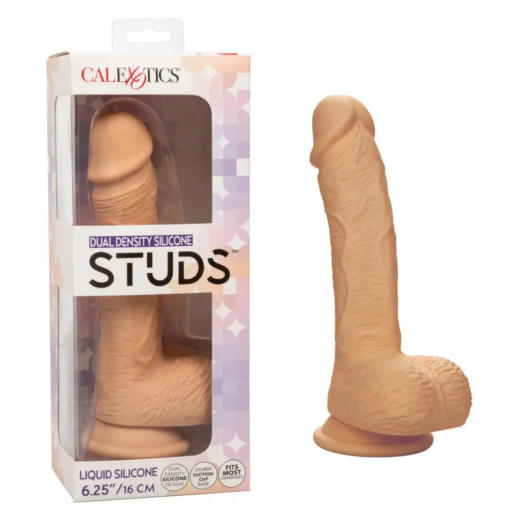 Dual Density Silicone Stud 6.25in - Ivory - Realistic Dildo