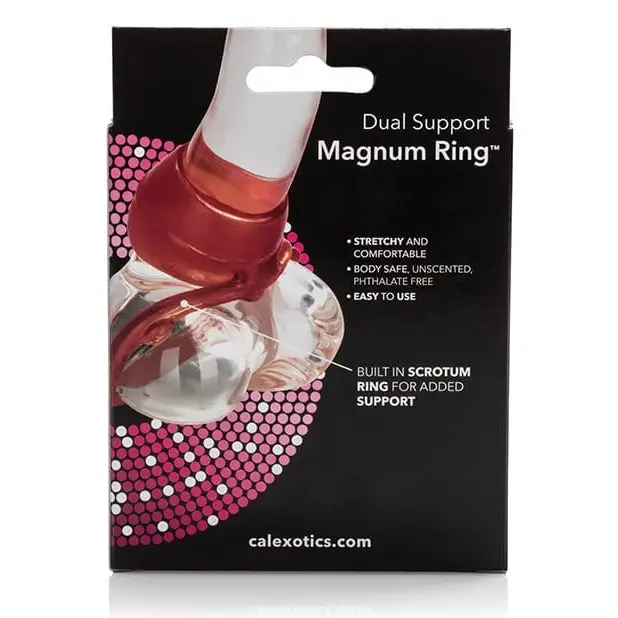 CalExotics Penis Enhancement Dual Support Magnum Ring - Red at the Haus of Shag