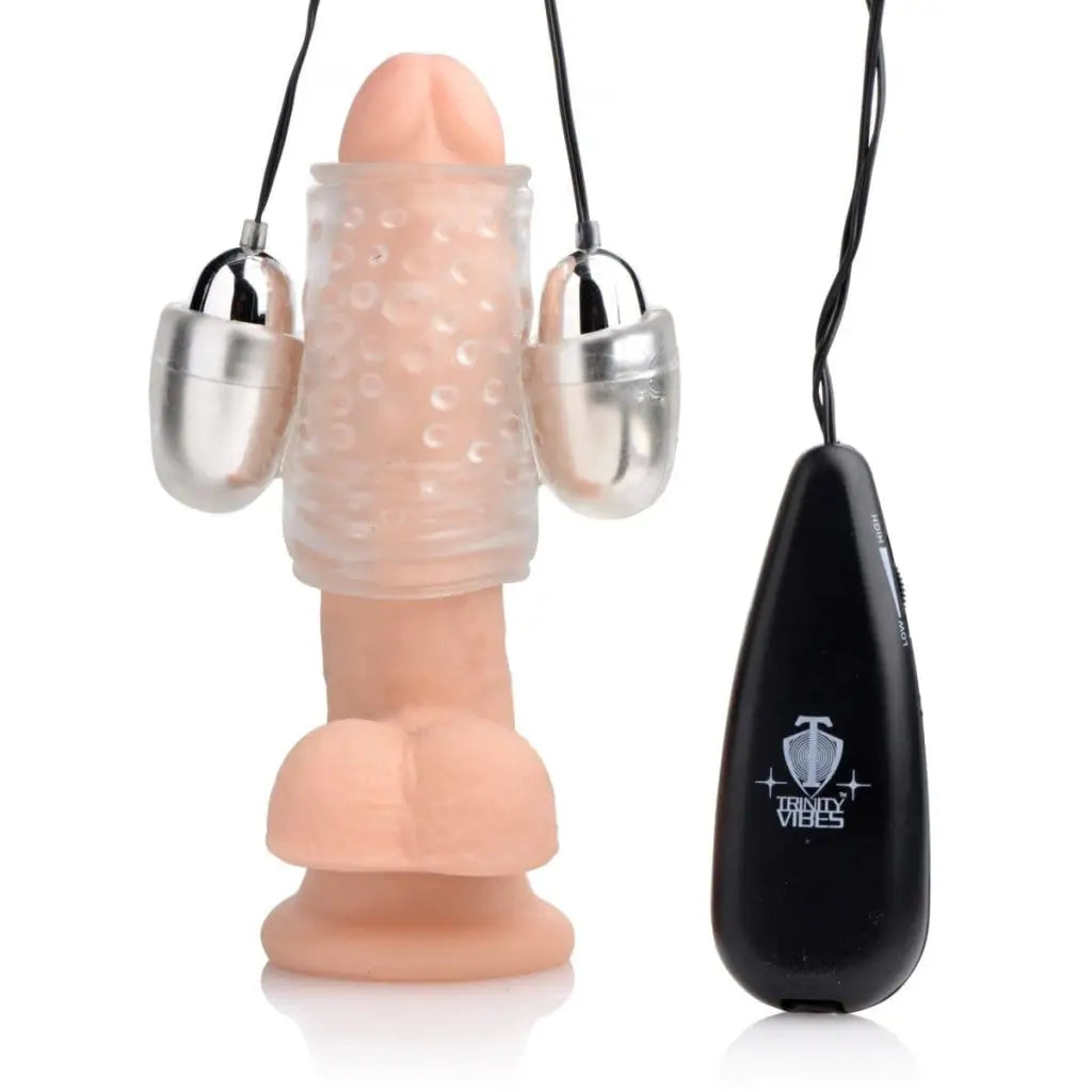 Trinity Vibes Vibrator Dual Vibrating Penis Sheath at the Haus of Shag