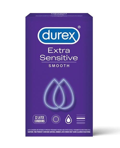 Durex Condoms Regular / 12 Durex Extra Sensitive Smooth - Pack Of 12 at the Haus of Shag