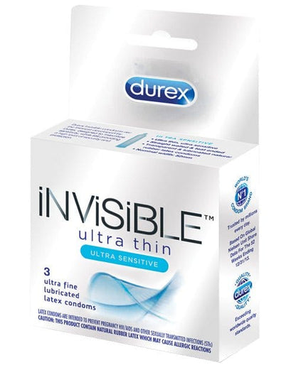 Durex Condoms Regular / 3 Durex Invisible Ulta Thin Condom - Box Of 3 at the Haus of Shag