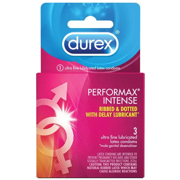 Durex Performance Intense Condom - Box of 3 for men with dehyte, premium protection