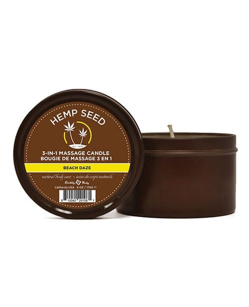 Earthly Body Massage Candle Round Tin Beach Daze Earthly Body Suntouched Hemp Candle - 6 Oz Round Tin at the Haus of Shag