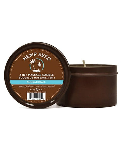 Earthly Body Massage Candle Round Tin Sunsational Earthly Body Suntouched Hemp Candle - 6 Oz Round Tin at the Haus of Shag