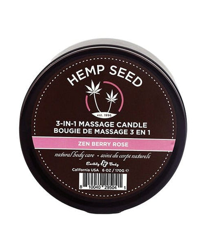 Earthly Body Massage Candle Zen Berry Rose Earthly Body Suntouched Hemp Candle - 6 Oz Round Tin at the Haus of Shag