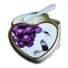 Heart-shaped container for Earthly Body Suntouched Hemp Edible Candle with grapes design