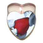 Heart-shaped Earthly Body Suntouched Hemp Edible Candle with strawberry image on lid