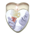 Heart-shaped ’Earthly Body Suntouched Hemp Edible Candle’ with dental-themed design