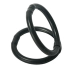 Easy Release Silicone Duo Cock Ring in black rubber for added comfort and control