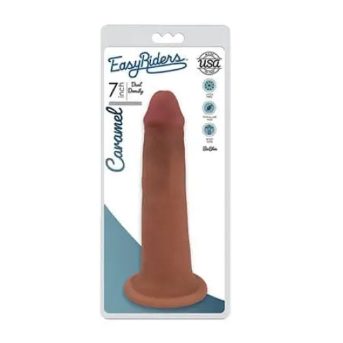 Curve Novelties Dildos Easy Rider BioSkin Dual Density Dong 7in Caramel at the Haus of Shag