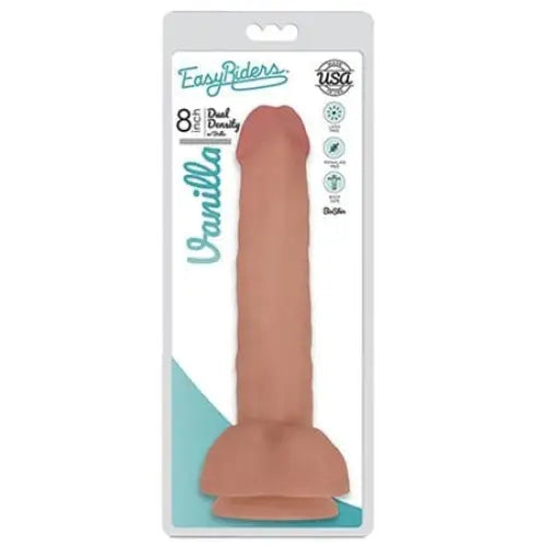 Flesh-colored dual density dong in retail packaging - Easy Rider BioSkin Dual Density Dong