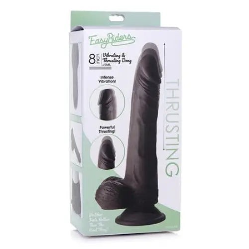 Curve Novelties Dildos Easy Riders 8” Thrusting Dildo With Balls Dark at the Haus of Shag