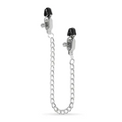 Easy Toys Big Nipple Clamps w/Chain - Silver - Bondage Blindfolds & Restraints