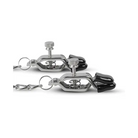 Easy Toys Big Nipple Clamps w/Chain - Silver - Bondage Blindfolds & Restraints