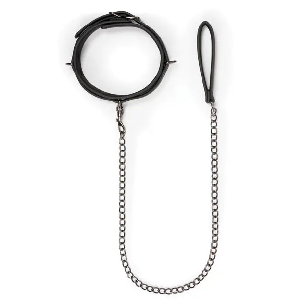 Easy Toys Fetish Collar w/Leash - Black - Bondage Blindfolds & Restraints