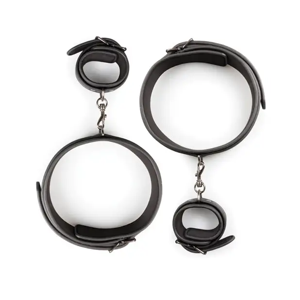 Easy Toys Thigh & Wrist Cuff Set - Black - Cuffs