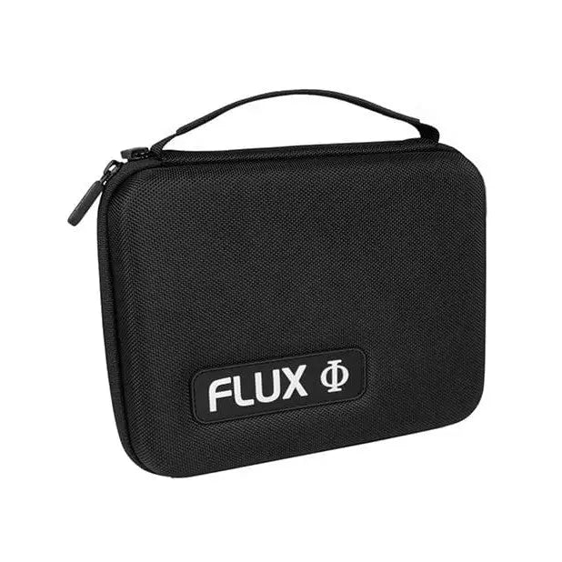 Close-up of ElectraStim Flux EM180 Electro Stimulator black case with white logo