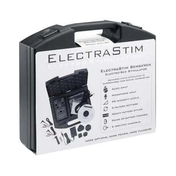 ElectraStim SensaVox EM140 electro-sex stimulator kit in portable carrying case