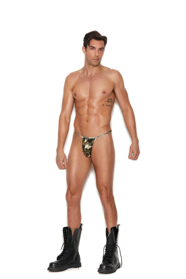 Elegant Moments Lingerie G-String G-string Pouch W/ T-back Camo O/s at the Haus of Shag