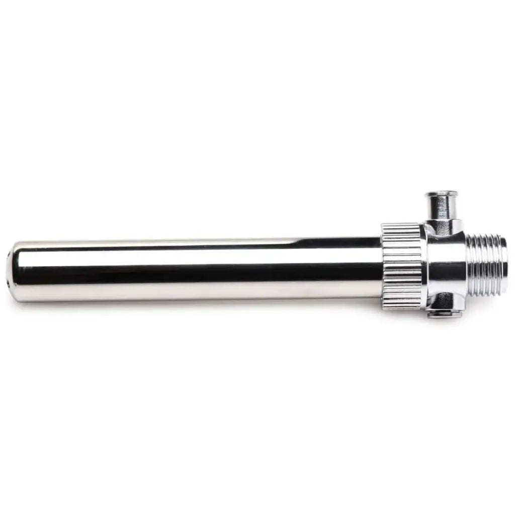 Stainless steel enema nozzle with push valve for quick shut off/on