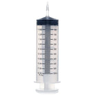 Medical syringe with measurement markings and silicone tube for enema syringe use