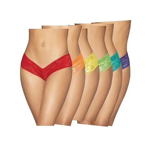 Escante Panties One Size Fits Most / Multi-Color Escante Low Rise Neon Pride Panty Pack - 6 Assorted Colors at the Haus of Shag