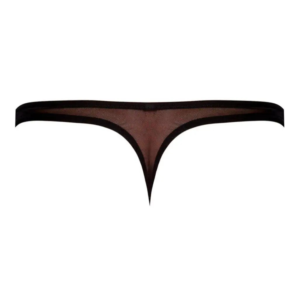 Euro Male Mesh Thong in brown and black with a thin waistband for a stylish, comfortable fit