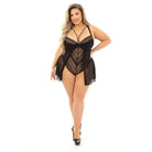 Escante Babydoll Black / 3XL European Lace Teddy Babydoll at the Haus of Shag