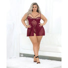 Escante Babydoll Red / 2XL European Lace Teddy Babydoll at the Haus of Shag