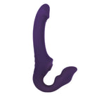 Purple Evolved ’2 Become 1’ Strapless Strap On with curved shape and multiple protrusions