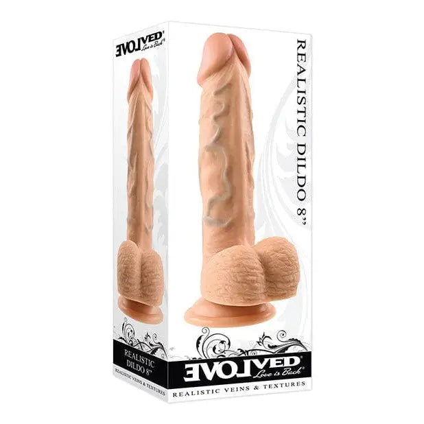 Evolved Realistic Dildo Vanilla Evolved 8" Realistic Dildo with Balls and Suction Cup Base at the Haus of Shag