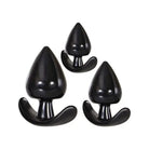 Evolved Anal Delights 3 Piece TPR Rubber Butt Plug Kit with black cat ears on white background