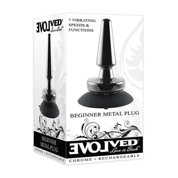 Evolved Beginner Vibrating Metal Plug with Suction Cup Base and Multiple Speed Settings