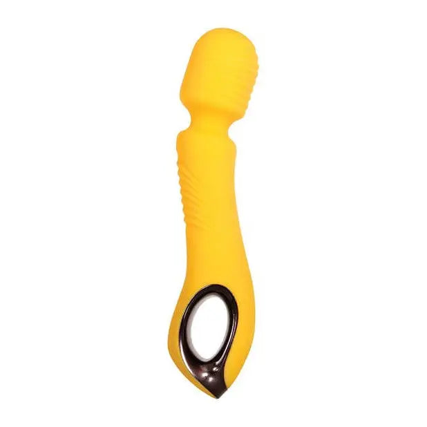 Yellow plastic penis plug with black plug for Evolved Buttercup Waterproof Wand with Turbo Mode