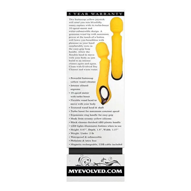 Evolved Buttercup Waterproof Wand with Turbo Boost Mode in yellow