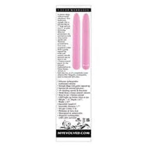 Pink nail files with ’Evolved Carnation Classic’ Vibrator product info in the background