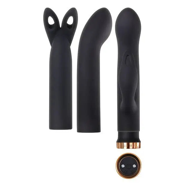 Black silicone anal with copper hardware from the Evolved Four Play Bullet Vibrator Kit