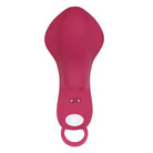 Evolved Frisky Finger rechargeable pink silicone vibrator against a white background