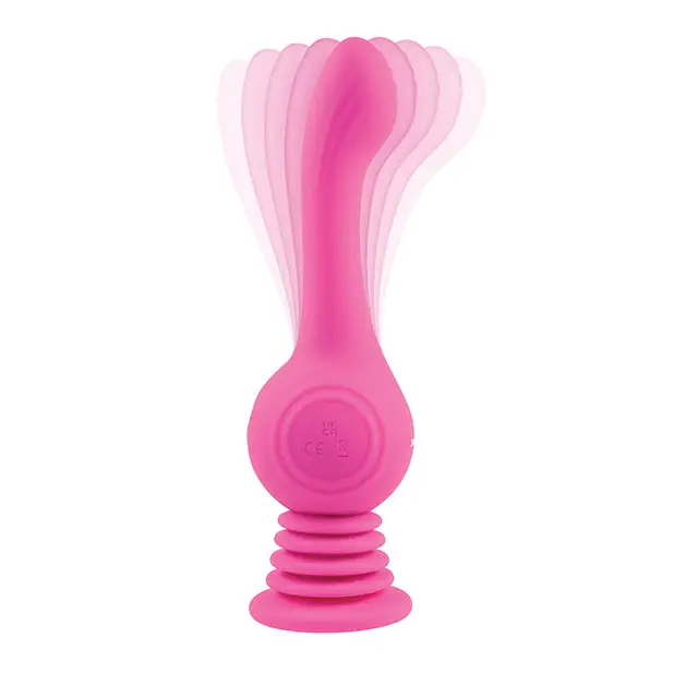 Pink Evolved Gyro Vibe rechargeable high-intensity silicone vibrator with suction cup