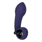 Evolved inflatable G-spot vibrator with blue silicon body and black rubber details