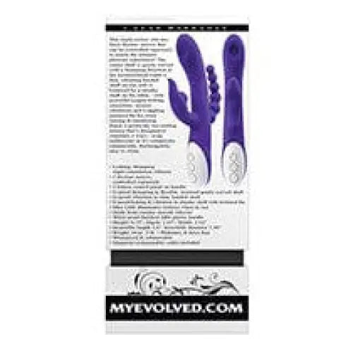 Evolved Lick Me Triple Stim Vibe - Purple with Multiple Attachments and White Base