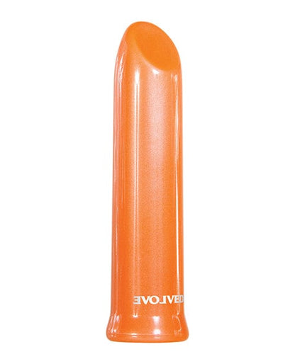 Evolved Lipstick Vibrator Orange Evolved Lip Service Rechargeable Bullet Vibrator at the Haus of Shag