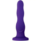 Love Harnessed Purple Silicone Vibrating Dildo with Curved Shape and Flared Base